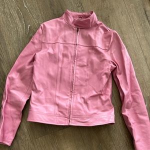 Pink leather jacket